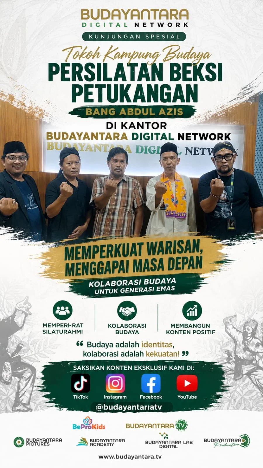 Silaturahmi  Kampung Budaya Pencak Silat Beksi Bersama BDN, Perkuat Pelestarian Tradisi Betawi